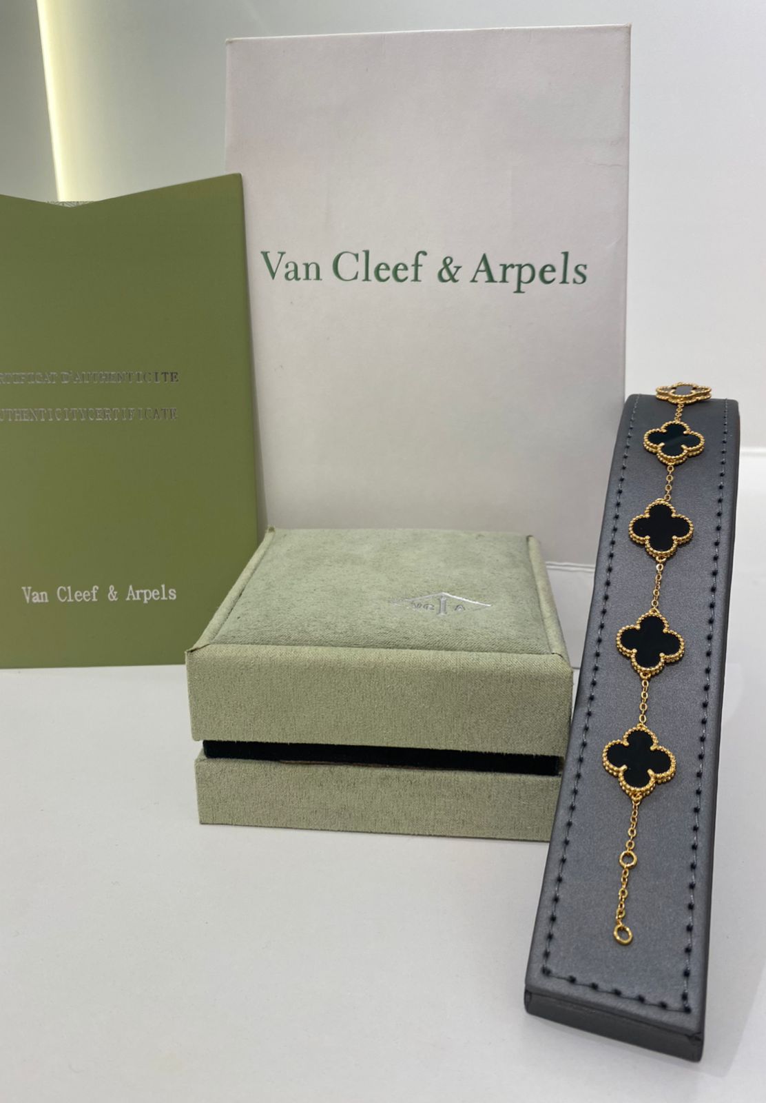 Van Cleef Gold Bracelet (Black Clover)