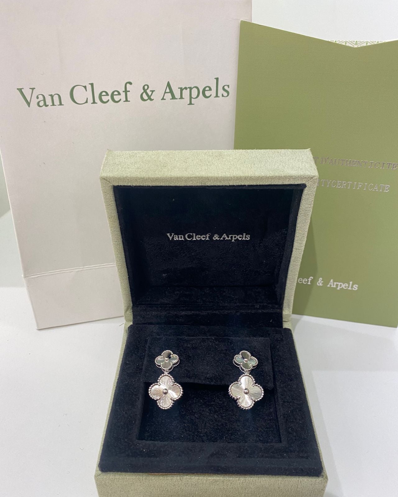 Van Cleef Earrings (White Pearl Style)