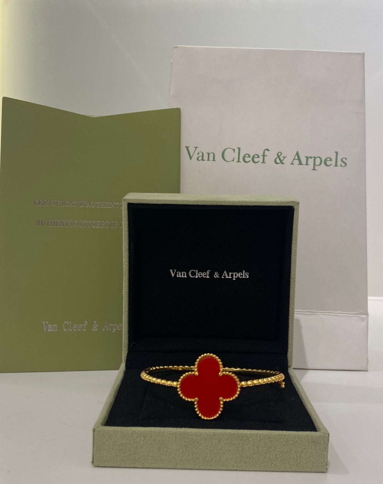 Van Cleef Red Clover Bracelet