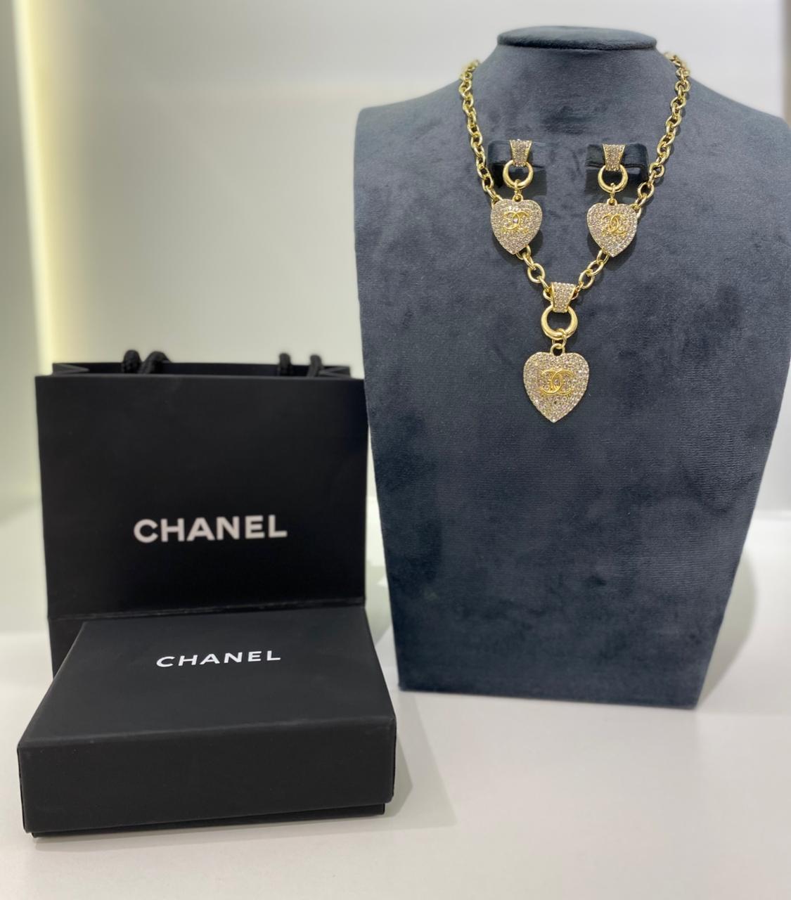 Chanel Heart Pendant Set