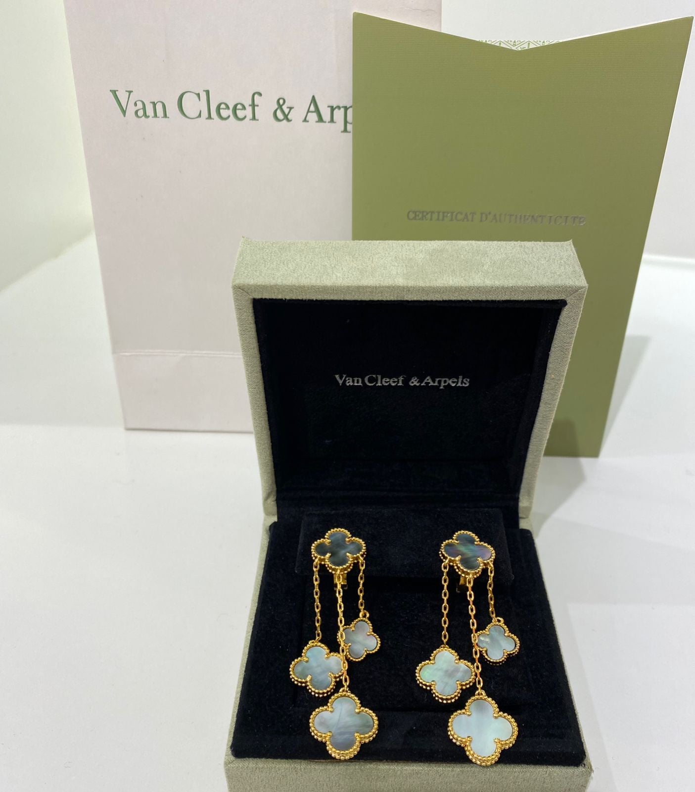 Black Clover Dangle Van Cleef Earrings