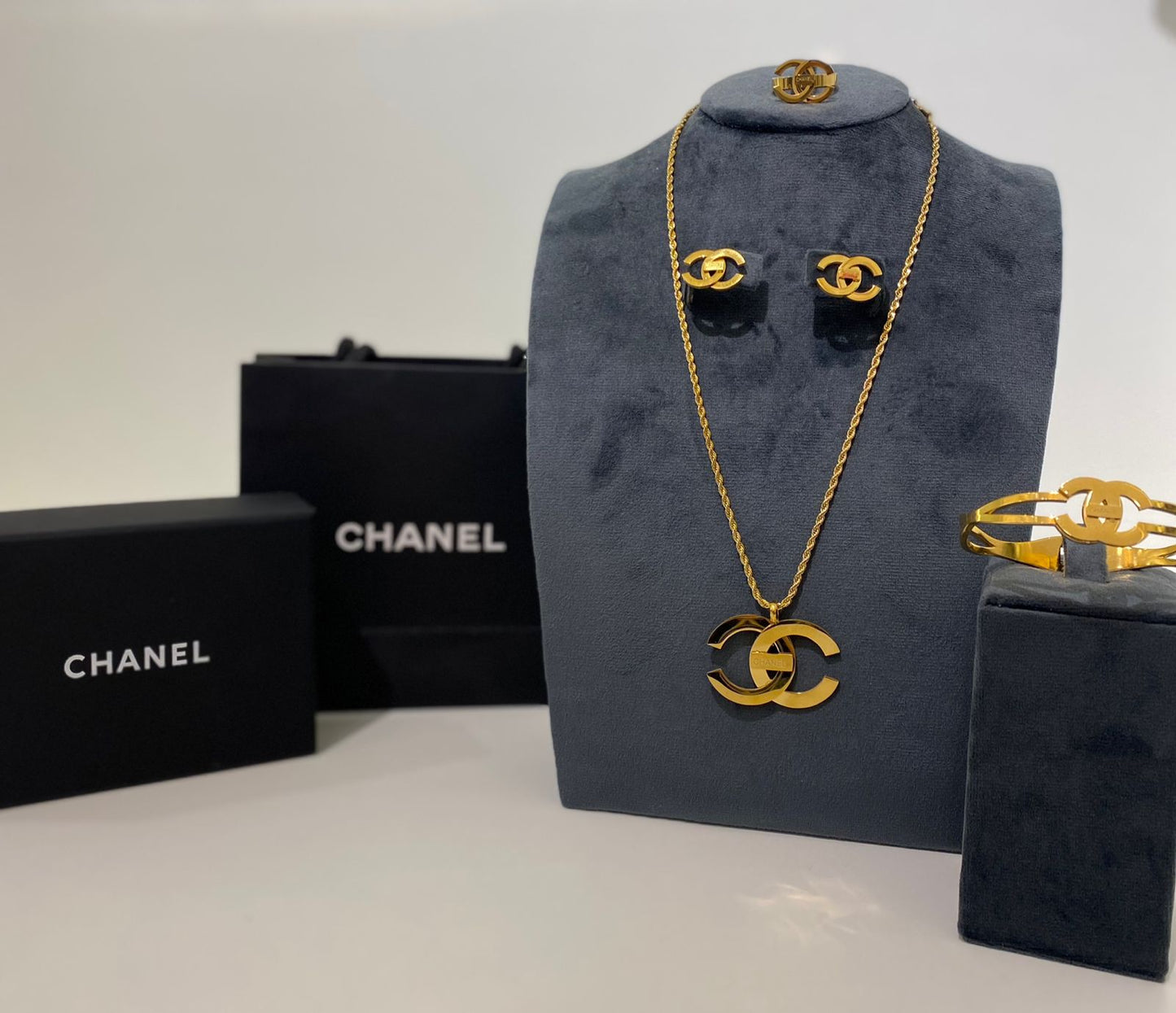 Chanel Iconic CC Gold-Plated Jewelry Set