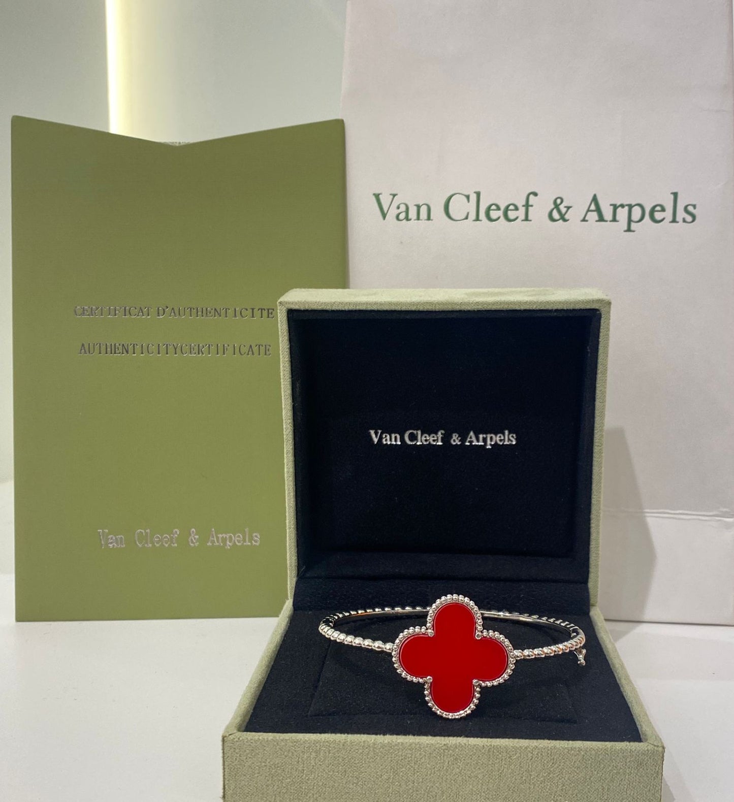 Van Cleef Red Clover Bracelet