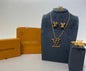 Louis Vuitton Monogram Logo Gold-Plated Jewelry Set