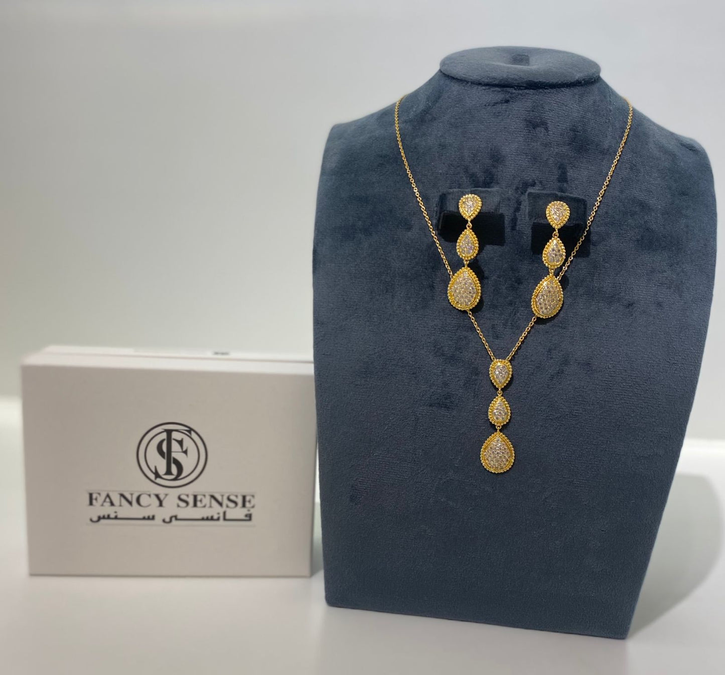 Boucheron Inspired Teardrop Diamond Jewelry Set