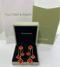 Van Cleef & Arpels Inspired Red Clover Drop Earrings