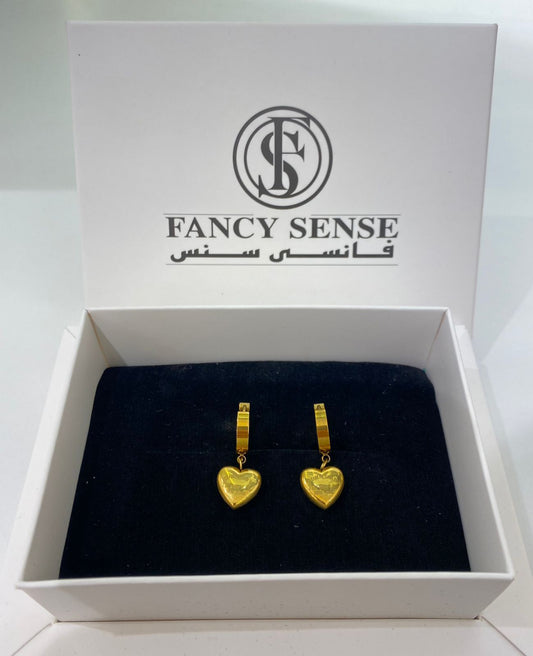 Heart Charm Hoop Earrings