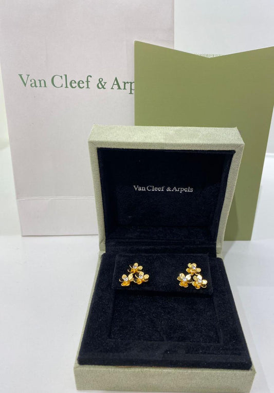 Van Cleef Yellow Floral Earrings