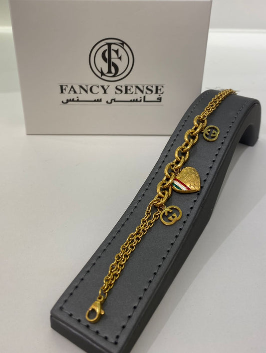 Gucci Gold Bracelet (Heart Charm)