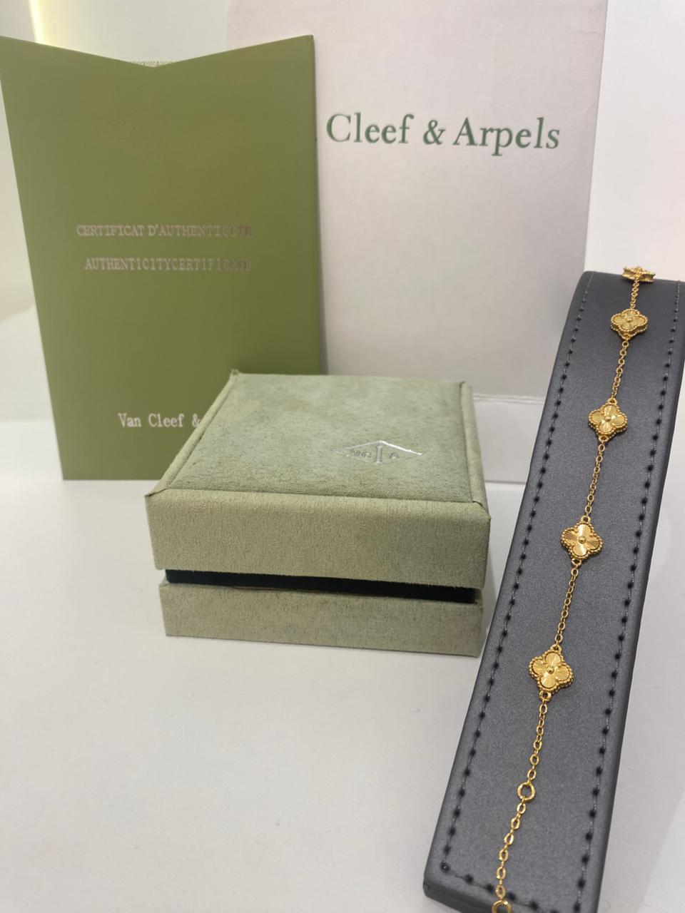 Van Cleef Gold Bracelet (Golden Clover Line)