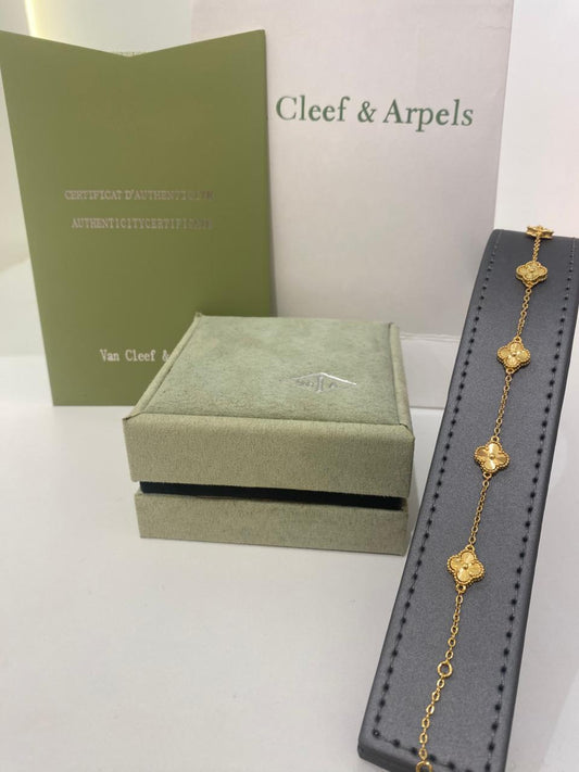 Van Cleef Gold Bracelet (Golden Clover Line)