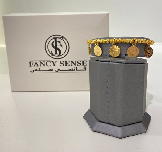 Fancy Sense Coin Bracelet (Gold)