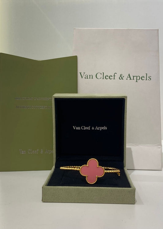 Van Cleef Pink Clover Bracelet