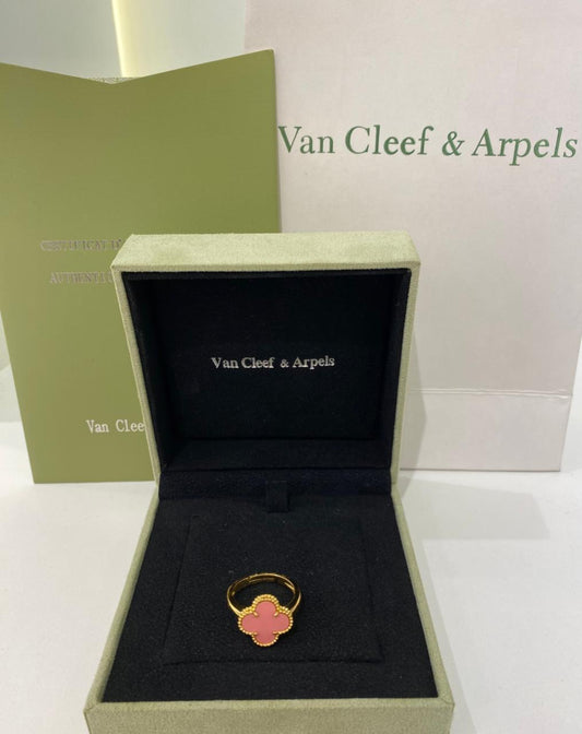 Van Cleef Pink Clover Ring
