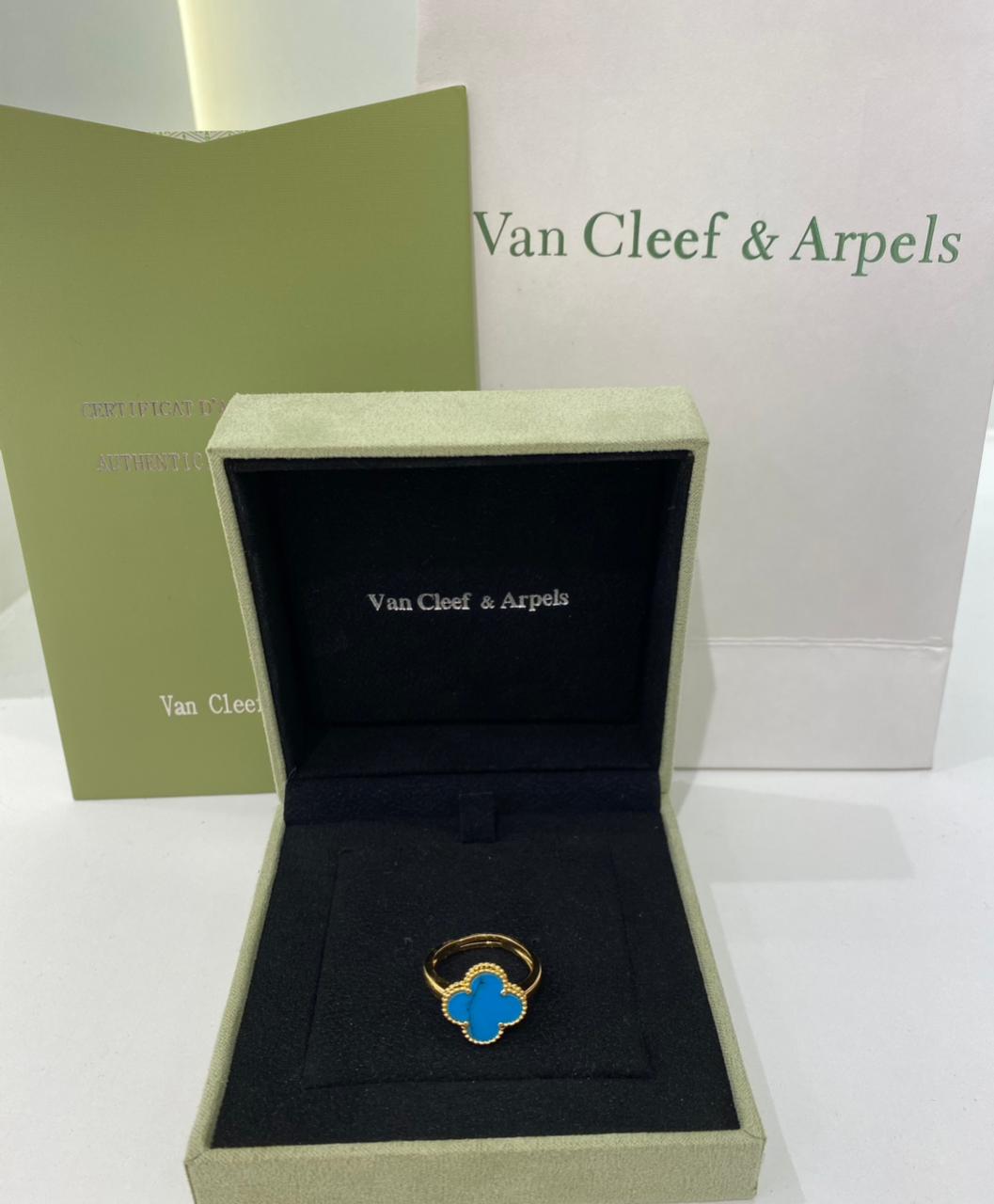 Van Cleef Blue Clover Ring