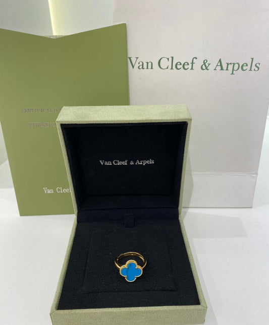 Van Cleef Blue Clover Ring