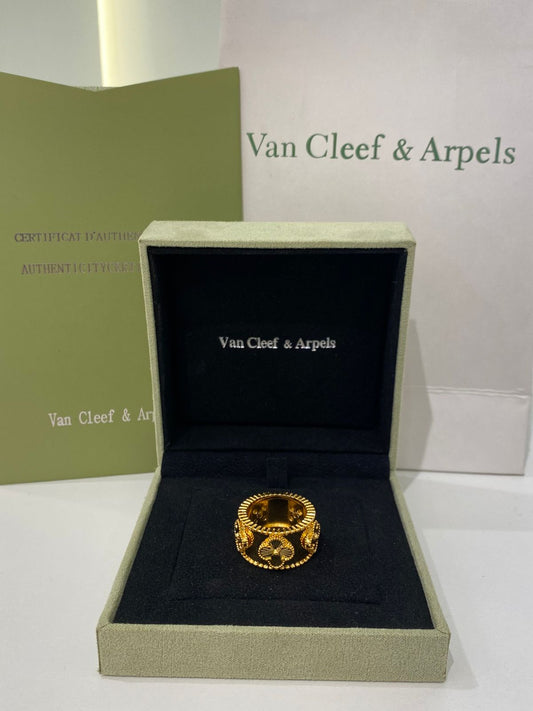 Van Cleef Gold Floral Band