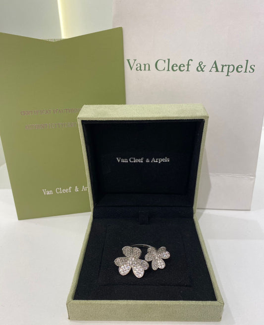 Van Cleef Diamond Clover Ring