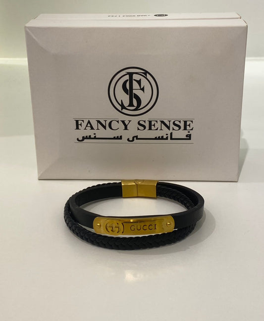 Black Leather Gucci Band