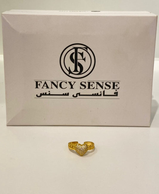 Heart Charm Gold Ring
