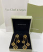 Van Cleef & Arpels Inspired Tiger Eye Clover Drop Earrings