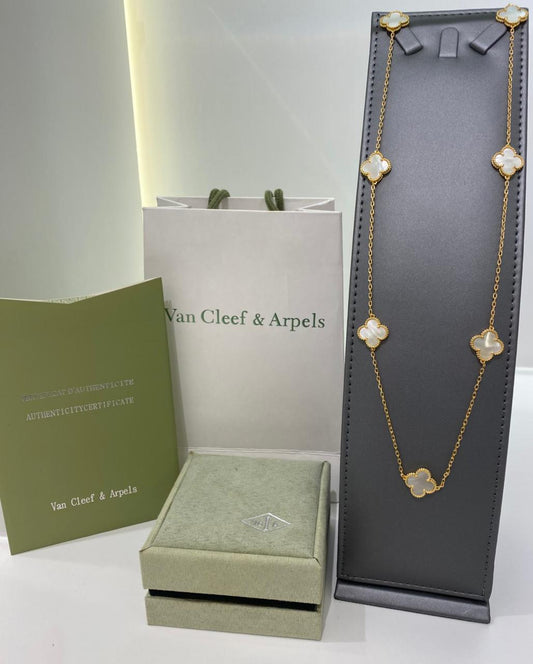 Van Cleef White Clover Necklace