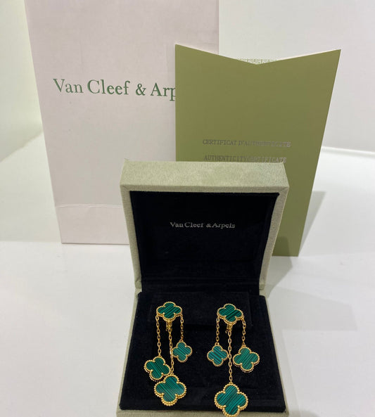 Green Clover Dangle Earrings