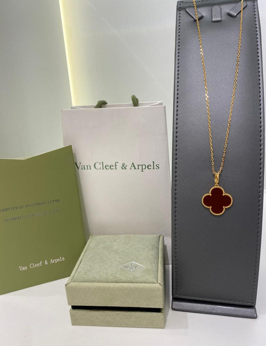 Van Cleef Red Clover Pendant