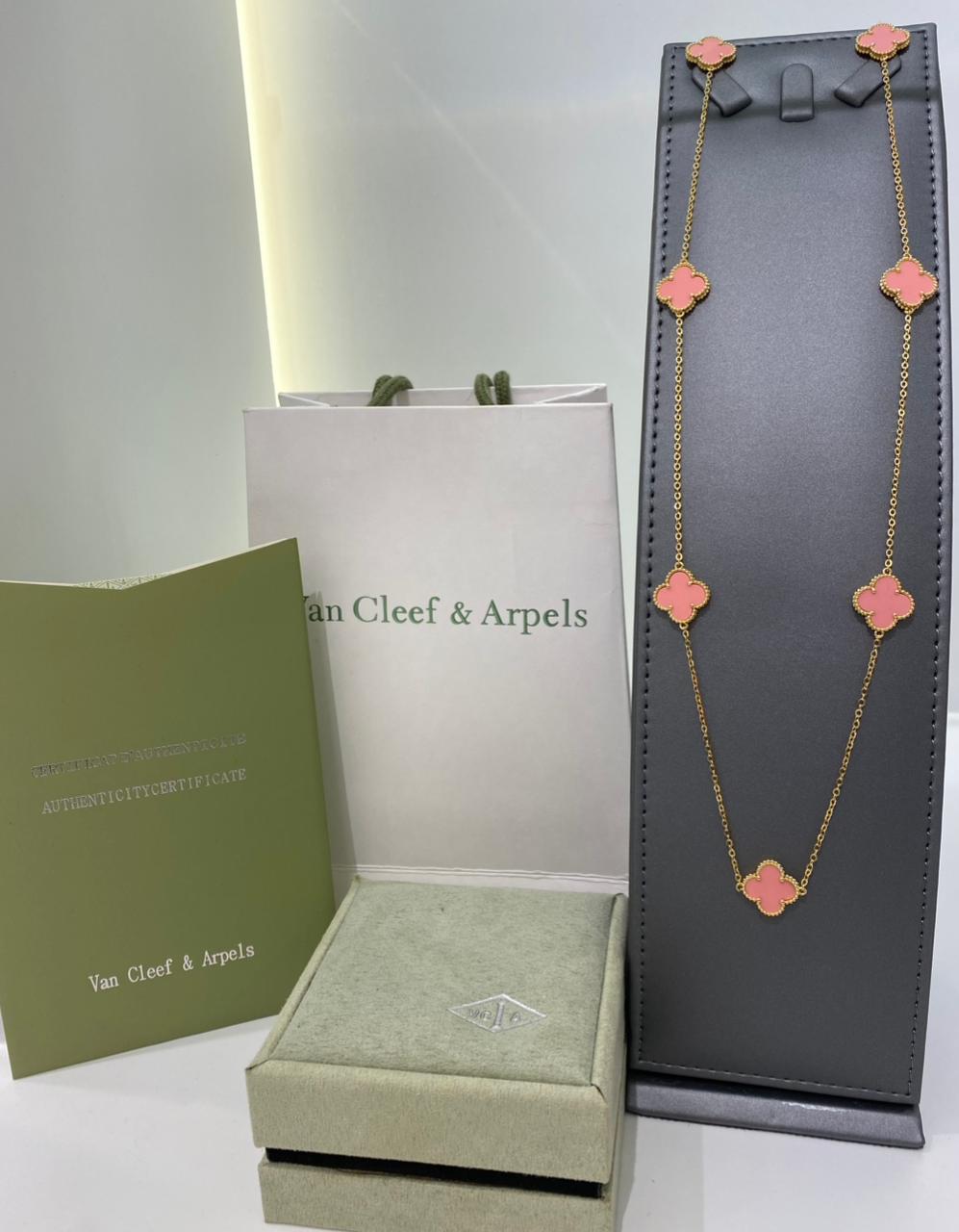 Van Cleef Pink Clover Necklace