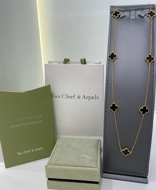 Van Cleef Black Clover Necklace