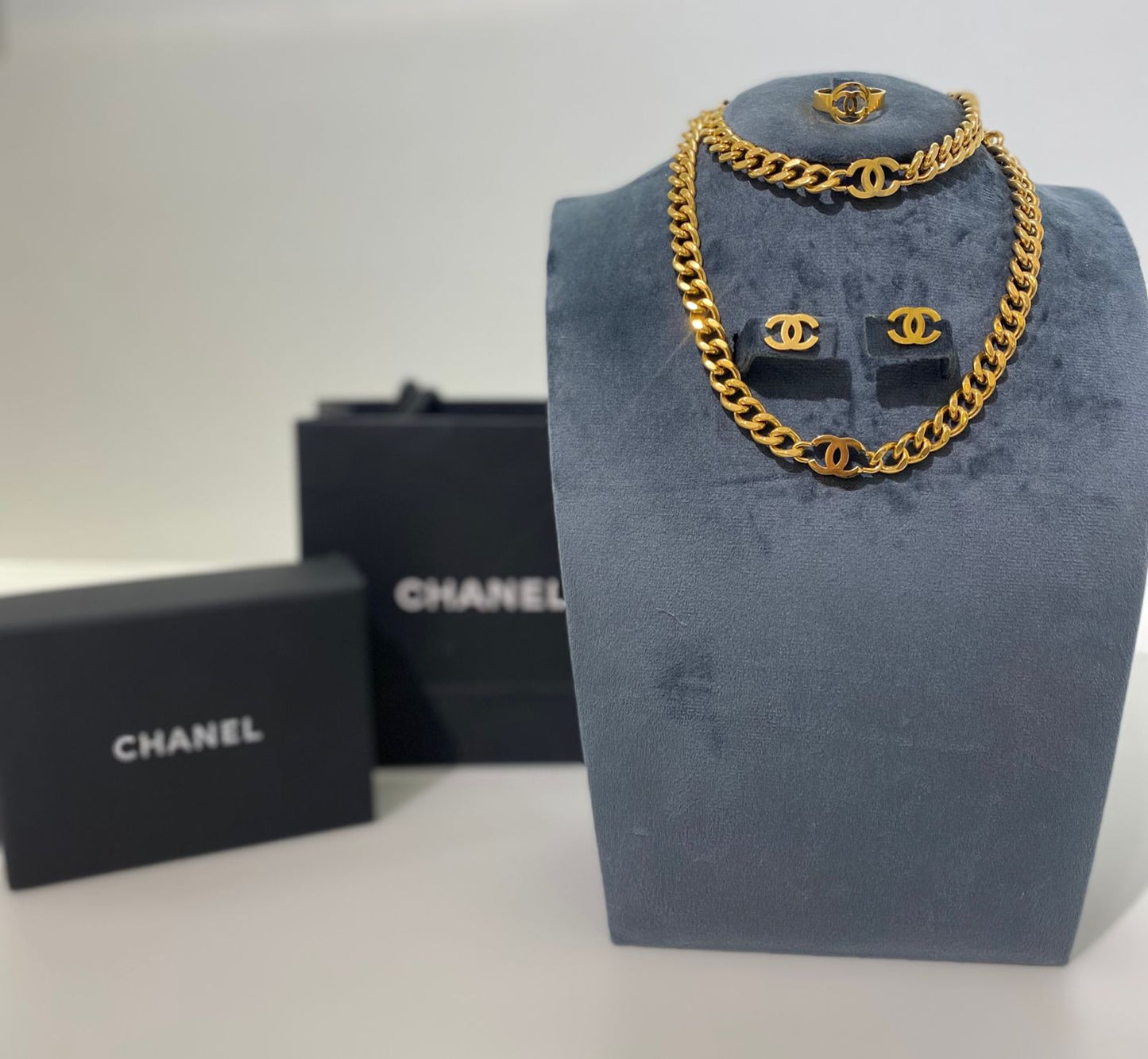 Chanel Bold Chain CC Logo Jewelry Set