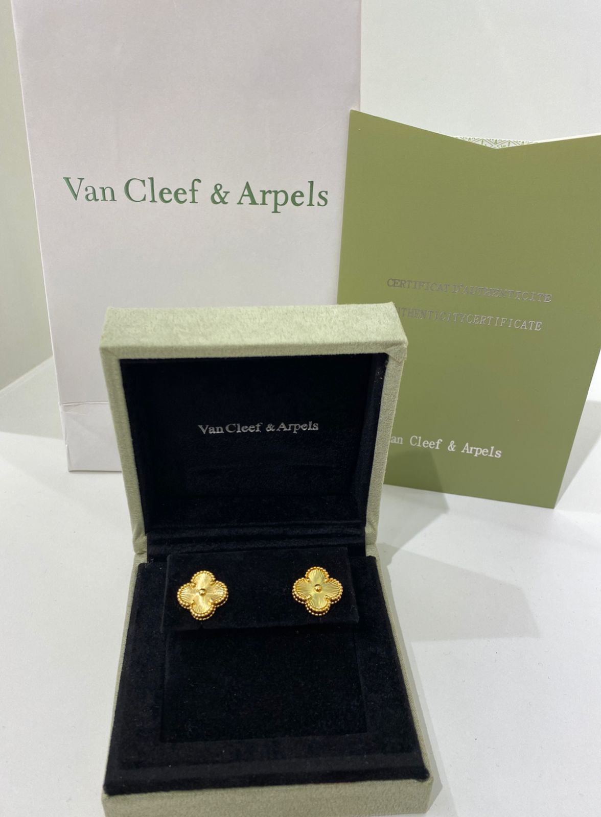Gold Mini Clover Studs Earrings