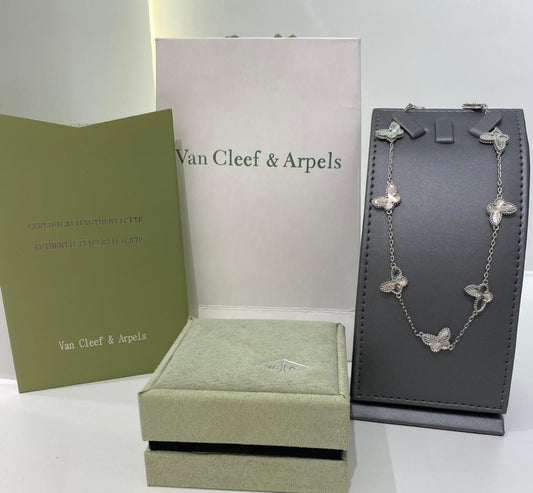 Van Cleef Butterfly Silver Necklace