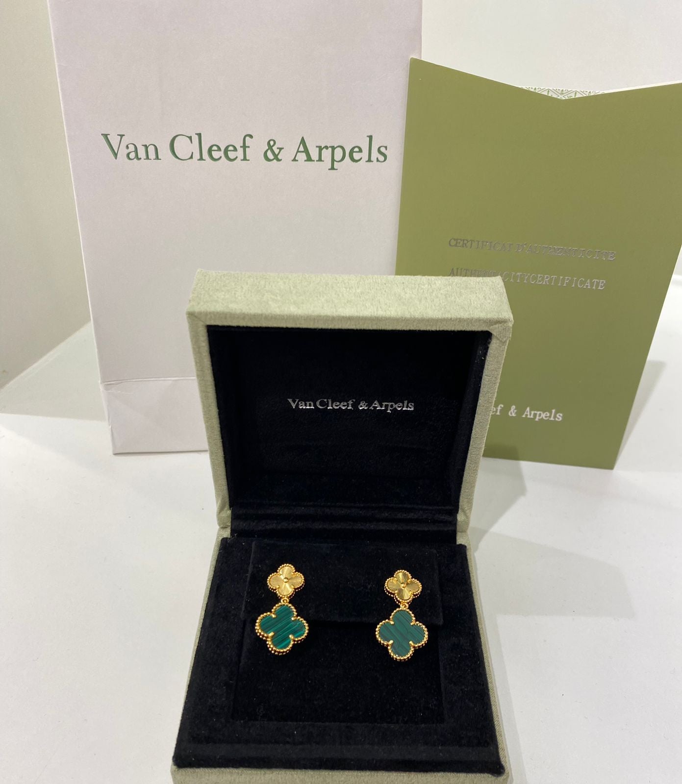 Green Clover Dangle Earrings