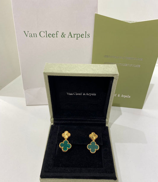 Green Clover Dangle Earrings
