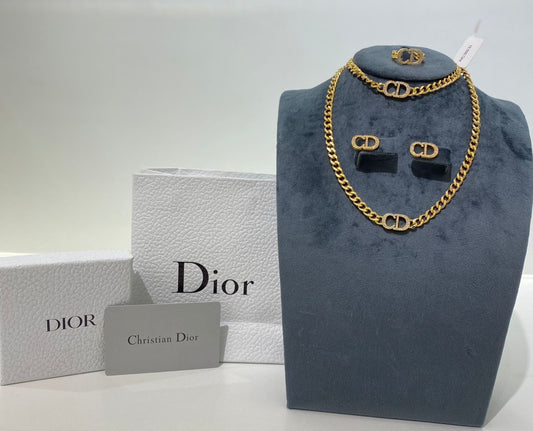 Christian Dior Signature Gold-Plated Jewelry Set