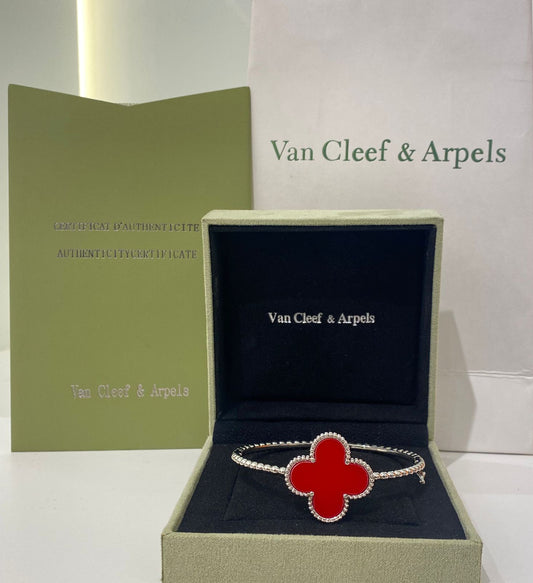 Van Cleef Red Clover Bracelet