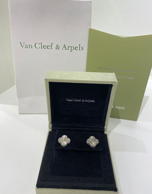 Silver Clover Stud Earrings