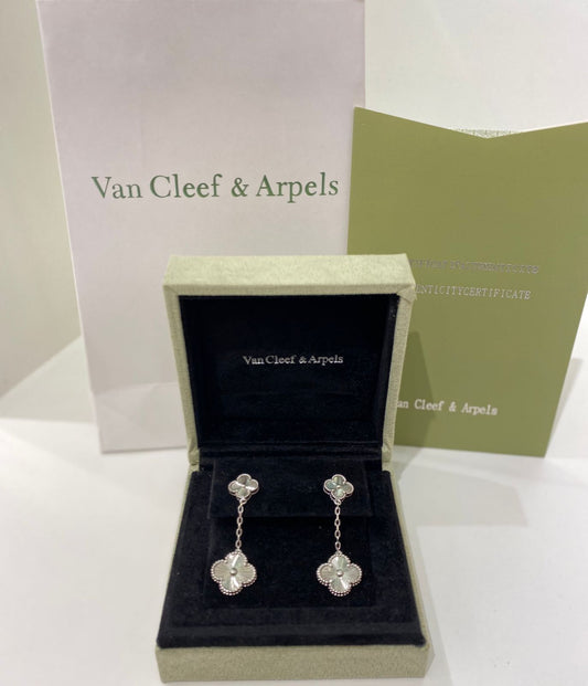 White Clover Drop Earrings