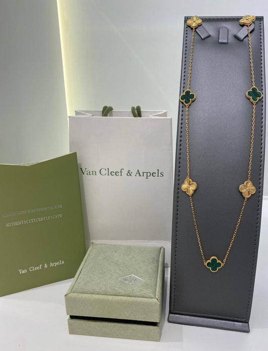 Van Cleef Green Clover Necklace