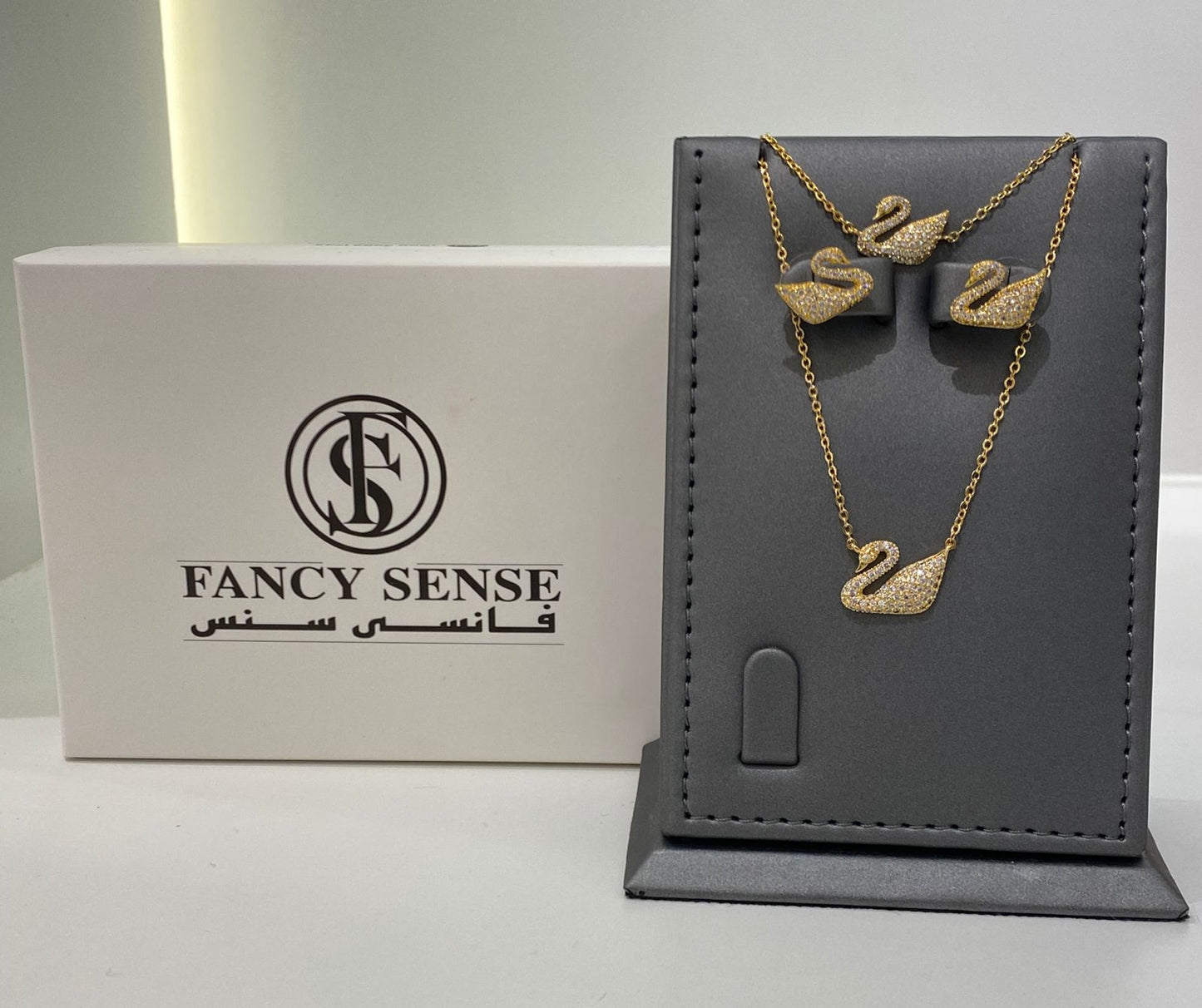 Swarovski Golden Swan Set